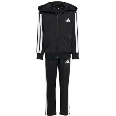 Adidas Unisex Kinder Essentials 3 Stripes Regular Fit Track Suit, black, 7-8 Years Adidas Unisex Kinder Essentials 3 Stripes Regular Fit Track Suit, black, 7-8 Years