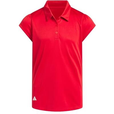 Adidas Mädchen Girls Performance Short Sleeve Polo Shirt, Collegiate red, 7-8 Years Adidas Mädchen Girls Performance Short Sleeve Polo Shirt, Collegiate red, 7-8 Years