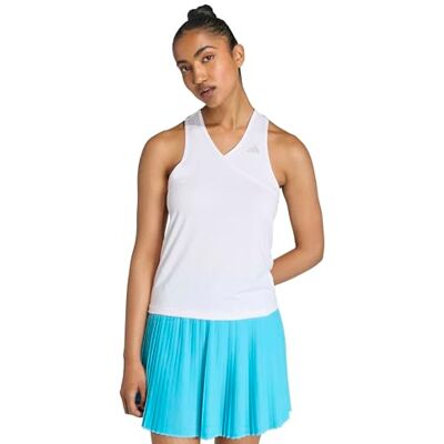 Adidas Damen Club Tennis Climacool V-Neck Tank Shirt, White/White, L Adidas Damen Club Tennis Climacool V-Neck Tank Shirt, White/White, L