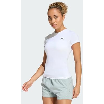 Adidas Damen Power Essentials Workout Contour Shirt, White, XL Adidas Damen Power Essentials Workout Contour Shirt, White, XL