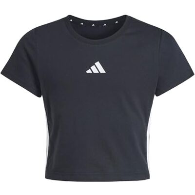 Adidas Mädchen Essentials Logo Shirt, Black/White, 5-6 Years Adidas Mädchen Essentials Logo Shirt, Black/White, 5-6 Years