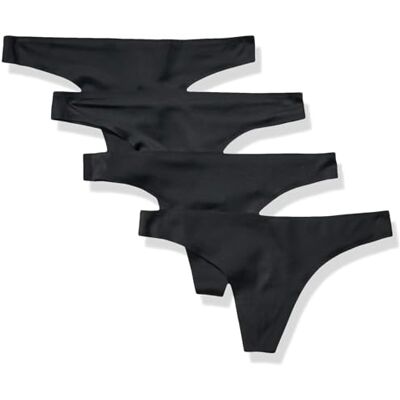 Amazon Damen Nahtlose Atmungsaktive Unterwäsche Für Damen Tanga, Gebondeter Stretch, 4er-Pack, Schwarz, 38 Amazon Damen Nahtlose Atmungsaktive Unterwäsche Für Damen Tanga, Gebondeter Stretch, 4er-Pack, Schwarz, 38