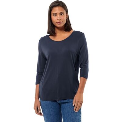 Jack Wolfskin Damen Mola 3/4 T W T-Shirt, Night Blue, Large Jack Wolfskin Damen Mola 3/4 T W T-Shirt, Night Blue, Large