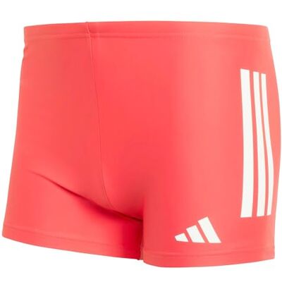 Adidas Men's 3 Stripes Swim Boxers, semi Lucid red/White, 34 Adidas Men's 3 Stripes Swim Boxers, semi Lucid red/White, 34