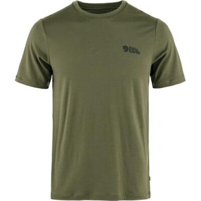 Fjällräven Abisko Wool Logo SS M - Funktionsshirt - Oliv Dunkelgrün Fjällräven Abisko Wool Logo SS M - Funktionsshirt - Oliv Dunkelgrün