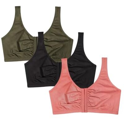 Fruit of the Loom Damen-Sport-BH mit Frontverschluss, Baumwollmischung, einfache Passform und Gute Unterstützung Fruit of the Loom Damen-Sport-BH mit Frontverschluss, Baumwollmischung, einfache Passform und Gute Unterstützung