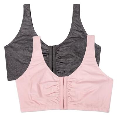 Fruit of the Loom Damen-Sport-BH mit Frontverschluss, Baumwollmischung, einfache Passform und Gute Unterstützung Fruit of the Loom Damen-Sport-BH mit Frontverschluss, Baumwollmischung, einfache Passform und Gute Unterstützung