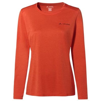 VAUDE Damen Longsleeve Essential LS T-Shirt, Funktionsshirt, perfekt als Baselayer, atmungsaktiv, pflegeleicht und schnelltrocknend, Glowing red, 46 VAUDE Damen Longsleeve Essential LS T-Shirt, Funktionsshirt, perfekt als Baselayer, atmungsaktiv, pflegeleicht und schnelltrocknend, Glowing red, 46