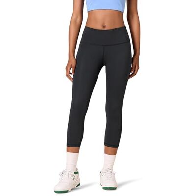Amazon Damen Active Sculpt Workout Athleisure Capri-Leggings mit mittelhohem Bund, Schwarz, XXL Amazon Damen Active Sculpt Workout Athleisure Capri-Leggings mit mittelhohem Bund, Schwarz, XXL