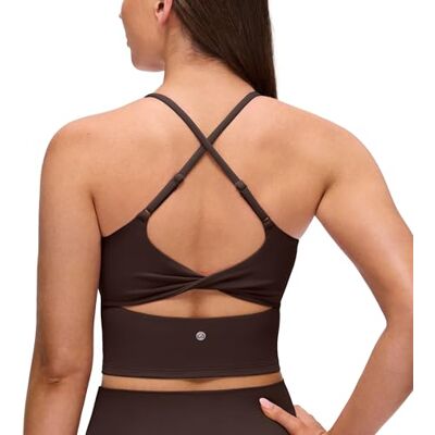 CRZ YOGA Butterluxe Twist Back Crop Tank Tops Leichter Halt, Herausnehmbare Pads, Yoga, Extrem Weich, Cut-Out Rücken, Verstellbare Träger, Longline Sport BHs für Damen CRZ YOGA Butterluxe Twist Back Crop Tank Tops Leichter Halt, Herausnehmbare Pads, Yoga, Extrem Weich, Cut-Out Rücken, Verstellbare Träger, Longline Sport BHs für Damen