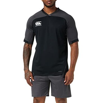 Canterbury Herren Evader Hooped Rugby Jersey Vapodri Technology Pro Athletic Fit Durable Technisches Trikot, schwarz 2, Größe S Canterbury Herren Evader Hooped Rugby Jersey Vapodri Technology Pro Athletic Fit Durable Technisches Trikot, schwarz 2, Größe S