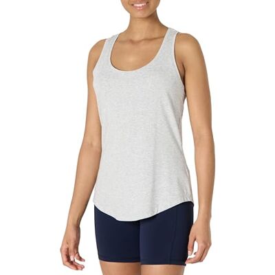 Amazon Damen Baumwoll-Racerback-Top, weiches leichtes Yoga-Tanktop mit U-Ausschnitt, Hellgrau Meliert, S Amazon Damen Baumwoll-Racerback-Top, weiches leichtes Yoga-Tanktop mit U-Ausschnitt, Hellgrau Meliert, S
