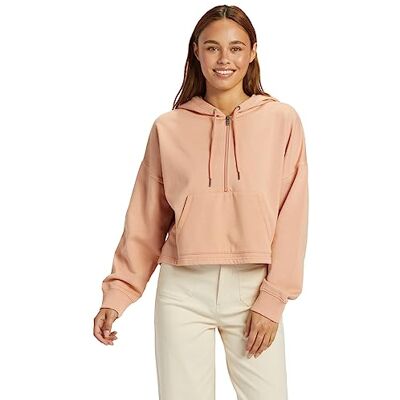 Roxy Drakes Cove Kapuzenpulli mit Halbreißverschluss für Frauen Beige Roxy Drakes Cove Kapuzenpulli mit Halbreißverschluss für Frauen Beige