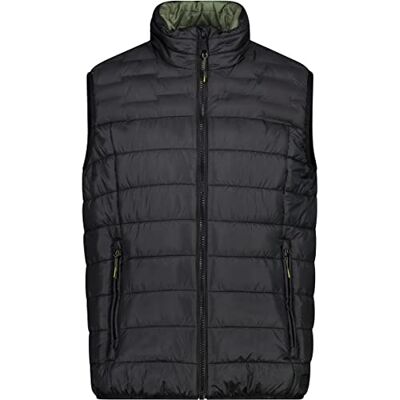 CMP Weste aus recyceltem Polyester für Herren, Schwarz-Ölgrün, 56 CMP Weste aus recyceltem Polyester für Herren, Schwarz-Ölgrün, 56