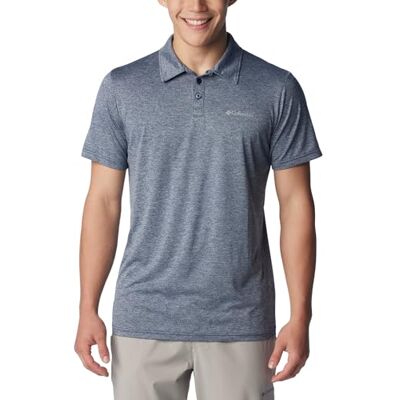 Columbia Men's Hike Polo, Polo Shirt, Collegiate Navy Heather, Large Columbia Men's Hike Polo, Polo Shirt, Collegiate Navy Heather, Large