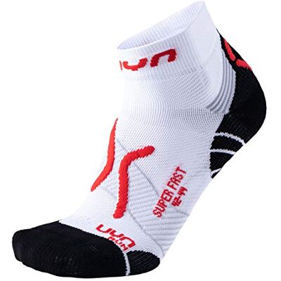 UYN Herren Super Fast Runningsocken Socken, White/Red, 39-41 EU UYN Herren Super Fast Runningsocken Socken, White/Red, 39-41 EU