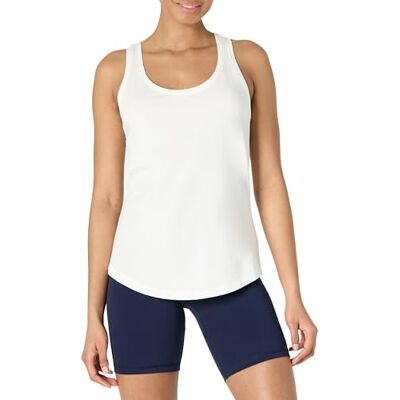 Amazon Damen Baumwoll-Racerback-Top, weiches leichtes Yoga-Tanktop mit U-Ausschnitt, Weiß, XL Amazon Damen Baumwoll-Racerback-Top, weiches leichtes Yoga-Tanktop mit U-Ausschnitt, Weiß, XL