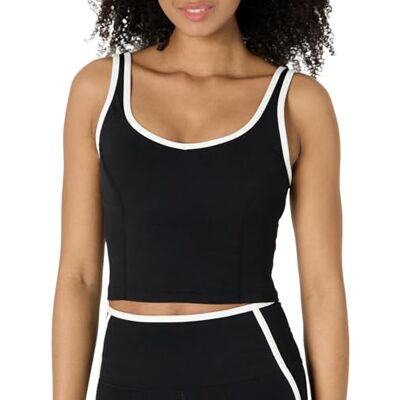 Amazon Damen Sporttop mit Integriertem BH, Aktives FormFlex-Tanktop mit Leichtem Halt und Verkürztem Schnitt, Butterweich, Schwarz/Weiß, XS Amazon Damen Sporttop mit Integriertem BH, Aktives FormFlex-Tanktop mit Leichtem Halt und Verkürztem Schnitt, Butterweich, Schwarz/Weiß, XS