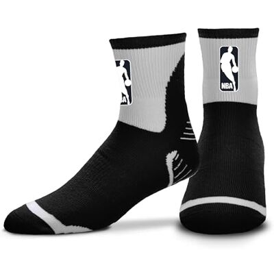 For Bare Feet Herren NBA Logoman Surge Quarter Socken, Schwarz, Large For Bare Feet Herren NBA Logoman Surge Quarter Socken, Schwarz, Large