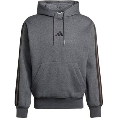 Adidas Herren Essential Three Stripes Fleece Hoodie Sweatshirt, Dark Grey Heather/Black, 3XL Adidas Herren Essential Three Stripes Fleece Hoodie Sweatshirt, Dark Grey Heather/Black, 3XL