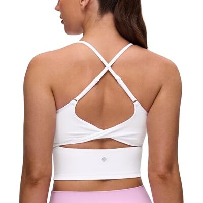 CRZ YOGA Butterluxe Twist Back Crop Tank Tops Leichter Halt, Herausnehmbare Pads, Yoga, Extrem Weich, Cut-Out Rücken, Verstellbare Träger, Longline Sport BHs für Damen CRZ YOGA Butterluxe Twist Back Crop Tank Tops Leichter Halt, Herausnehmbare Pads, Yoga, Extrem Weich, Cut-Out Rücken, Verstellbare Träger, Longline Sport BHs für Damen