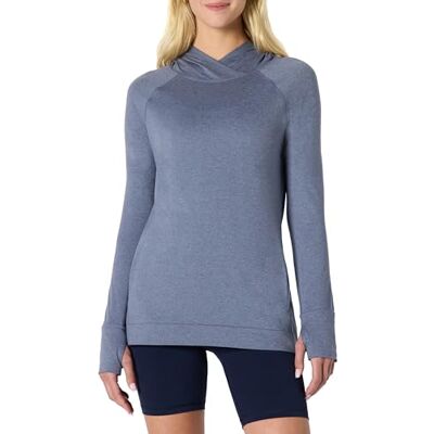 Amazon Damen Langarm-Sportshirt, Leichtes Weiches Funktions-Pullover-Hoodie-Top fürs Training, Schiefer Space-dye, L Amazon Damen Langarm-Sportshirt, Leichtes Weiches Funktions-Pullover-Hoodie-Top fürs Training, Schiefer Space-dye, L