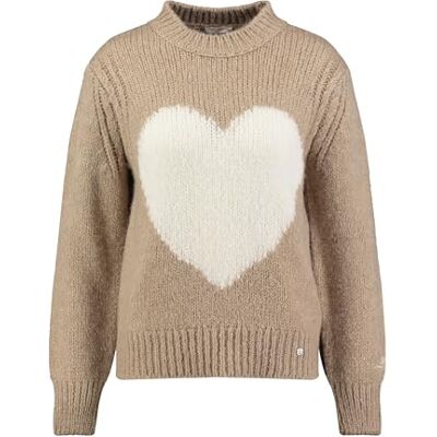 KEY LARGO Damen Feeling Round Pullover, Dark beige Mel. (1018), Medium KEY LARGO Damen Feeling Round Pullover, Dark beige Mel. (1018), Medium