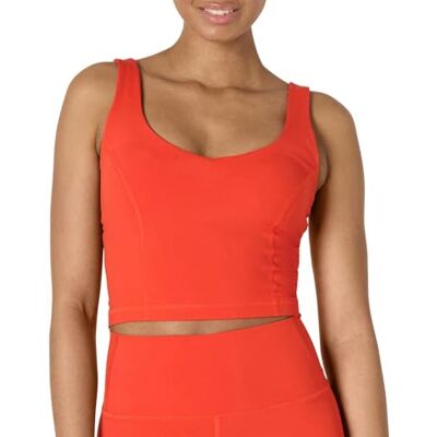 Amazon Damen Sporttop mit Integriertem BH, Aktives FormFlex-Tanktop mit Leichtem Halt und Verkürztem Schnitt, Butterweich, Hellrot, M Amazon Damen Sporttop mit Integriertem BH, Aktives FormFlex-Tanktop mit Leichtem Halt und Verkürztem Schnitt, Butterweich, Hellrot, M