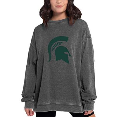 chicka-d NCAA Damen Campus Crew Pullover, Damen, anthrazit, Medium chicka-d NCAA Damen Campus Crew Pullover, Damen, anthrazit, Medium