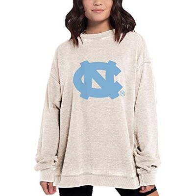 chicka-d NCAA Damen Campus Crew Pullover, Damen, Hellbeige, Large chicka-d NCAA Damen Campus Crew Pullover, Damen, Hellbeige, Large