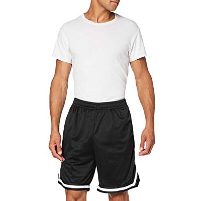 Build Your Brand Two-Tone Mesh Shorts, blk/blk/wht, XXL Build Your Brand Two-Tone Mesh Shorts, blk/blk/wht, XXL