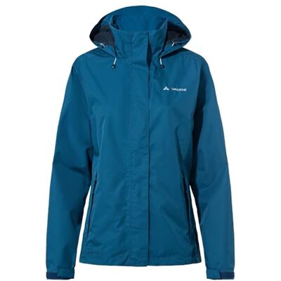 VAUDE Escape Light Regenjacke Damen – wasserdicht, atmungsaktiv und winddicht mit 2-Lagen-Membran, verstaubare Kapuze, 420g leicht shore blue, 46 VAUDE Escape Light Regenjacke Damen – wasserdicht, atmungsaktiv und winddicht mit 2-Lagen-Membran, verstaubare Kapuze, 420g leicht shore blue, 46