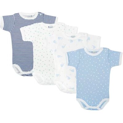 BABIDU 4er-Pack Babybody Kurzarm mit Schulteröffnung – 100% Baumwolle, weich & atmungsaktiv – Unisex für Jungen & Mädchen, einfaches An- und Ausziehen, Made in Europe BABIDU 4er-Pack Babybody Kurzarm mit Schulteröffnung – 100% Baumwolle, weich & atmungsaktiv – Unisex für Jungen & Mädchen, einfaches An- und Ausziehen, Made in Europe