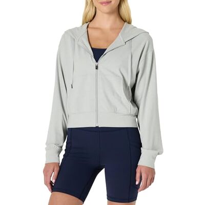 Amazon Damen Athletischer Weicher Leichter Kurz Geschnittener Sport-Workout-Hoodie Mit Reißverschluss, Taube Space-dye, XXL Amazon Damen Athletischer Weicher Leichter Kurz Geschnittener Sport-Workout-Hoodie Mit Reißverschluss, Taube Space-dye, XXL