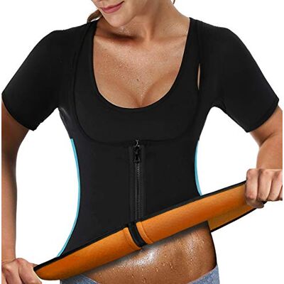 NonEcho Damen Sauna Body Shaper Sweat Suit Sleeve Spa Cami Hot Neopren Slimming Workout Weste Taille Trainer Top, schwarz, Large NonEcho Damen Sauna Body Shaper Sweat Suit Sleeve Spa Cami Hot Neopren Slimming Workout Weste Taille Trainer Top, schwarz, Large