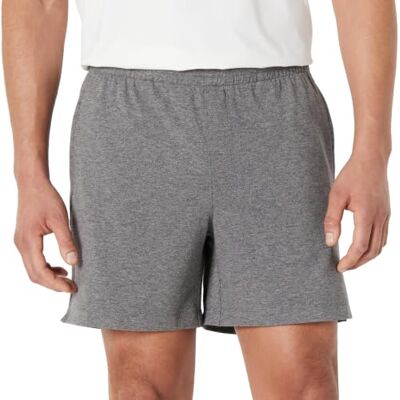 Amazon Herren Sportliche Relaxed-Fit-Trainingsshorts, Sportshorts, Weicher Funktionsstoff, Grau Space-dye, M Amazon Herren Sportliche Relaxed-Fit-Trainingsshorts, Sportshorts, Weicher Funktionsstoff, Grau Space-dye, M