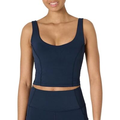 Amazon Damen Sporttop mit Integriertem BH, Aktives FormFlex-Tanktop mit Leichtem Halt und Verkürztem Schnitt, Butterweich, Marineblau, M Amazon Damen Sporttop mit Integriertem BH, Aktives FormFlex-Tanktop mit Leichtem Halt und Verkürztem Schnitt, Butterweich, Marineblau, M
