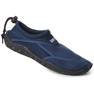 Beco Wasserschuhe Damen & Herren – Neopren Badeschuhe mit Netzeinsatz & Gummisohle, elastische Surfschuhe ideal für Wassersportaktivitäten – in Marine, Größe: 38 Beco Wasserschuhe Damen & Herren – Neopren Badeschuhe mit Netzeinsatz & Gummisohle, elastische Surfschuhe ideal für Wassersportaktivitäten – in Marine, Größe: 38