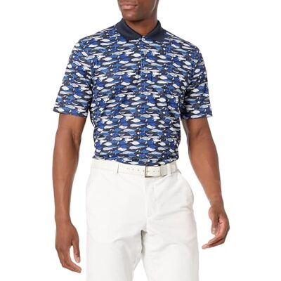 Amazon Herren Golf-Poloshirt, Schnell trocknend, Kurzarm, Blau Fisch, XS Amazon Herren Golf-Poloshirt, Schnell trocknend, Kurzarm, Blau Fisch, XS