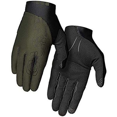 Giro Trixter Fahrradhandschuhe lang, AX Bolt-Fourchettes mit InstaChill-Technologie, perforierte Mikrofaserhandfläche, Slip-On-Design, atmungsaktiv, Olive Green, Größe: L Giro Trixter Fahrradhandschuhe lang, AX Bolt-Fourchettes mit InstaChill-Technologie, perforierte Mikrofaserhandfläche, Slip-On-Design, atmungsaktiv, Olive Green, Größe: L