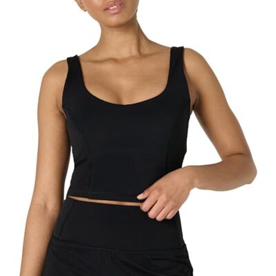 Amazon Damen Sporttop mit Integriertem BH, Aktives FormFlex-Tanktop mit Leichtem Halt und Verkürztem Schnitt, Butterweich, Schwarz, XXL Amazon Damen Sporttop mit Integriertem BH, Aktives FormFlex-Tanktop mit Leichtem Halt und Verkürztem Schnitt, Butterweich, Schwarz, XXL
