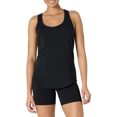 Amazon Damen Baumwoll-Racerback-Top, weiches leichtes Yoga-Tanktop mit U-Ausschnitt, Schwarz, XXL Amazon Damen Baumwoll-Racerback-Top, weiches leichtes Yoga-Tanktop mit U-Ausschnitt, Schwarz, XXL