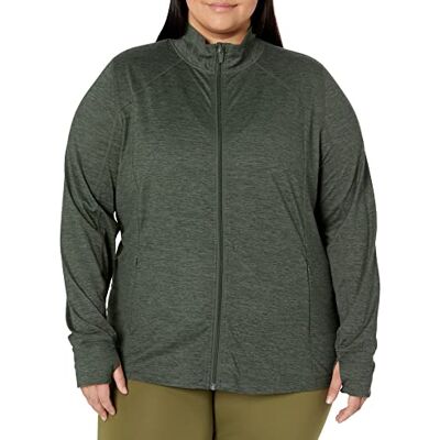 Amazon Damen Fleecejacke mit durchgehendem Reißverschluss, Angerauter Tech-Stretch, Dunkelgrün, Space-dye, Größe 5XL Große Größen (Erhältlich in Übergröße) Amazon Damen Fleecejacke mit durchgehendem Reißverschluss, Angerauter Tech-Stretch, Dunkelgrün, Space-dye, Größe 5XL Große Größen (Erhältlich in Übergröße)