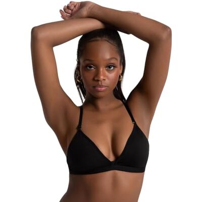 Capezio Damen-BH mit tiefem Ausschnitt und transparentem Rücken, Schwarz, X-Large Capezio Damen-BH mit tiefem Ausschnitt und transparentem Rücken, Schwarz, X-Large