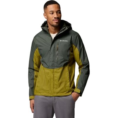 Columbia Herren Pouring Adventure 3 Jacket wasserdichte Regenjacke, Greenscape/Mossy Green, M Columbia Herren Pouring Adventure 3 Jacket wasserdichte Regenjacke, Greenscape/Mossy Green, M