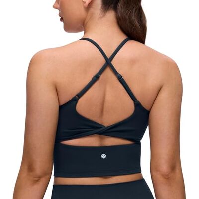 CRZ YOGA Butterluxe Twist Back Crop Tank Tops Leichter Halt, Herausnehmbare Pads, Yoga, Extrem Weich, Cut-Out Rücken, Verstellbare Träger, Longline Sport BHs für Damen CRZ YOGA Butterluxe Twist Back Crop Tank Tops Leichter Halt, Herausnehmbare Pads, Yoga, Extrem Weich, Cut-Out Rücken, Verstellbare Träger, Longline Sport BHs für Damen