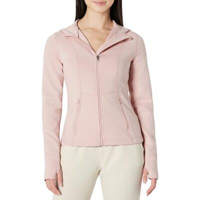 Amazon Damen Taillierte Sportjacke mit Reißverschluss und Kapuze, Atmungsaktiv, Fitness, Staubrosa, L Amazon Damen Taillierte Sportjacke mit Reißverschluss und Kapuze, Atmungsaktiv, Fitness, Staubrosa, L