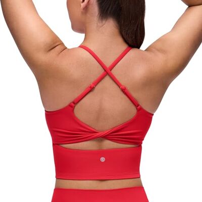 CRZ YOGA Butterluxe Twist Back Crop Tank Tops Leichter Halt, Herausnehmbare Pads, Yoga, Extrem Weich, Cut-Out Rücken, Verstellbare Träger, Longline Sport BHs für Damen CRZ YOGA Butterluxe Twist Back Crop Tank Tops Leichter Halt, Herausnehmbare Pads, Yoga, Extrem Weich, Cut-Out Rücken, Verstellbare Träger, Longline Sport BHs für Damen