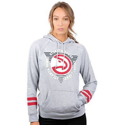 Ultra Game Damen Kapuzen weichem Streifen NBA Varsity Stripe Fleece Pullover Hoodie Sweatshirt, Meliert, grau, Large Ultra Game Damen Kapuzen weichem Streifen NBA Varsity Stripe Fleece Pullover Hoodie Sweatshirt, Meliert, grau, Large