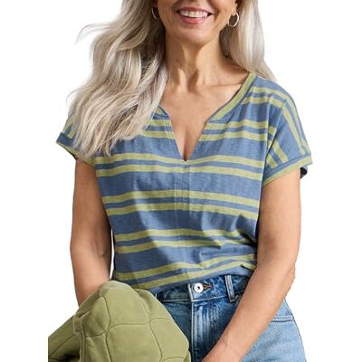 White Stuff Damen-T-Shirt Nelly mit Kerbausschnitt – Kurzarm, Freizeitkleidung White Stuff Damen-T-Shirt Nelly mit Kerbausschnitt – Kurzarm, Freizeitkleidung